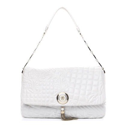 Versace Nappa Barocco Quilted Vanitas Medea Shoulder Bag White 1 of 10