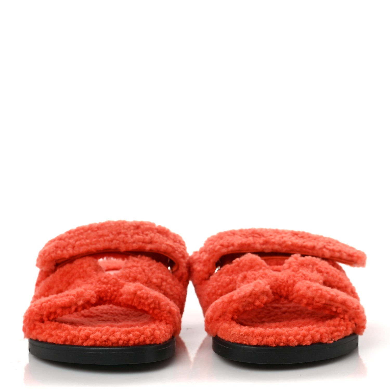 Hermes Woolskin Womens Chypre Sandals 37 Orange 2 of 8
