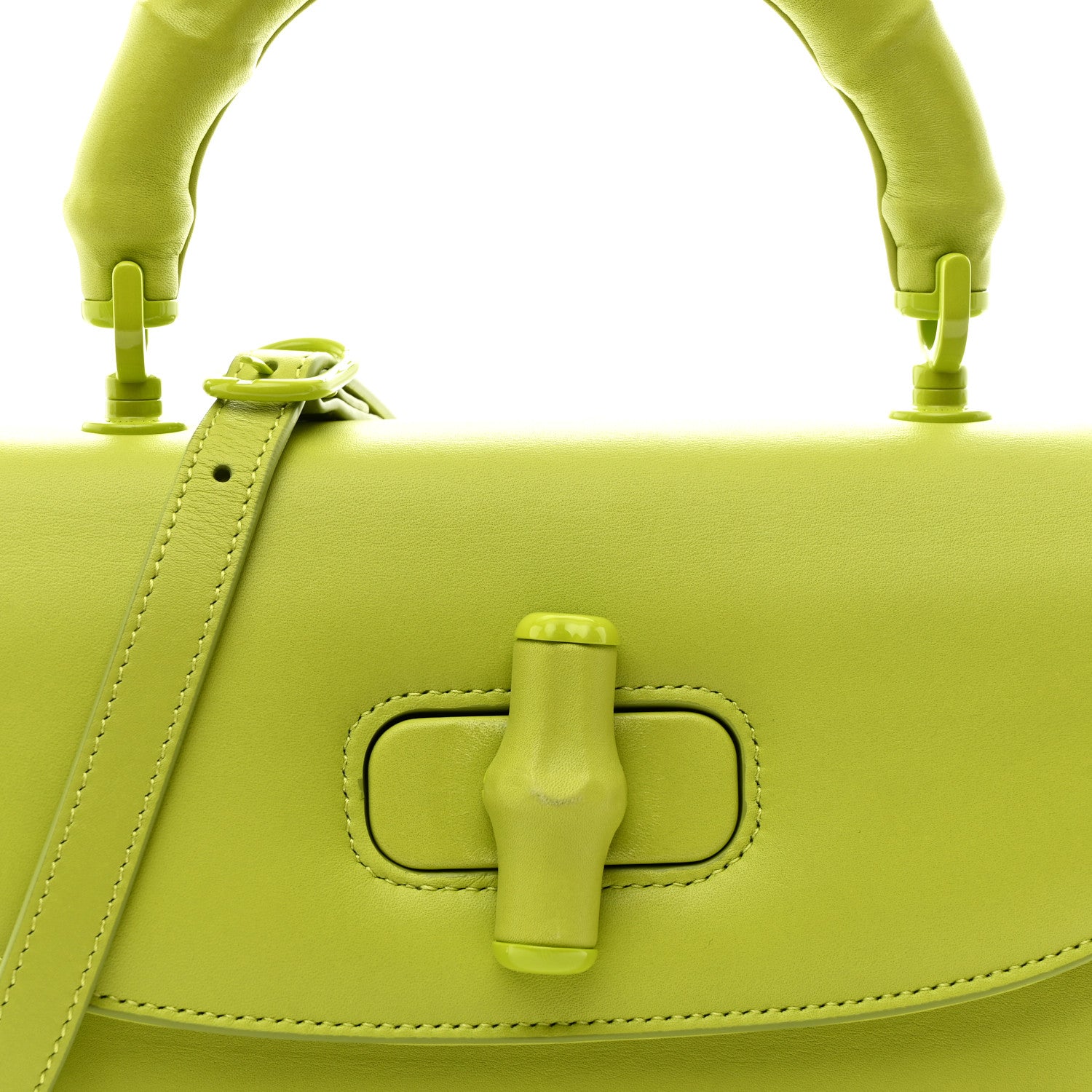 Gucci Calfskin Medium Bamboo Diva  Green 8 of 10