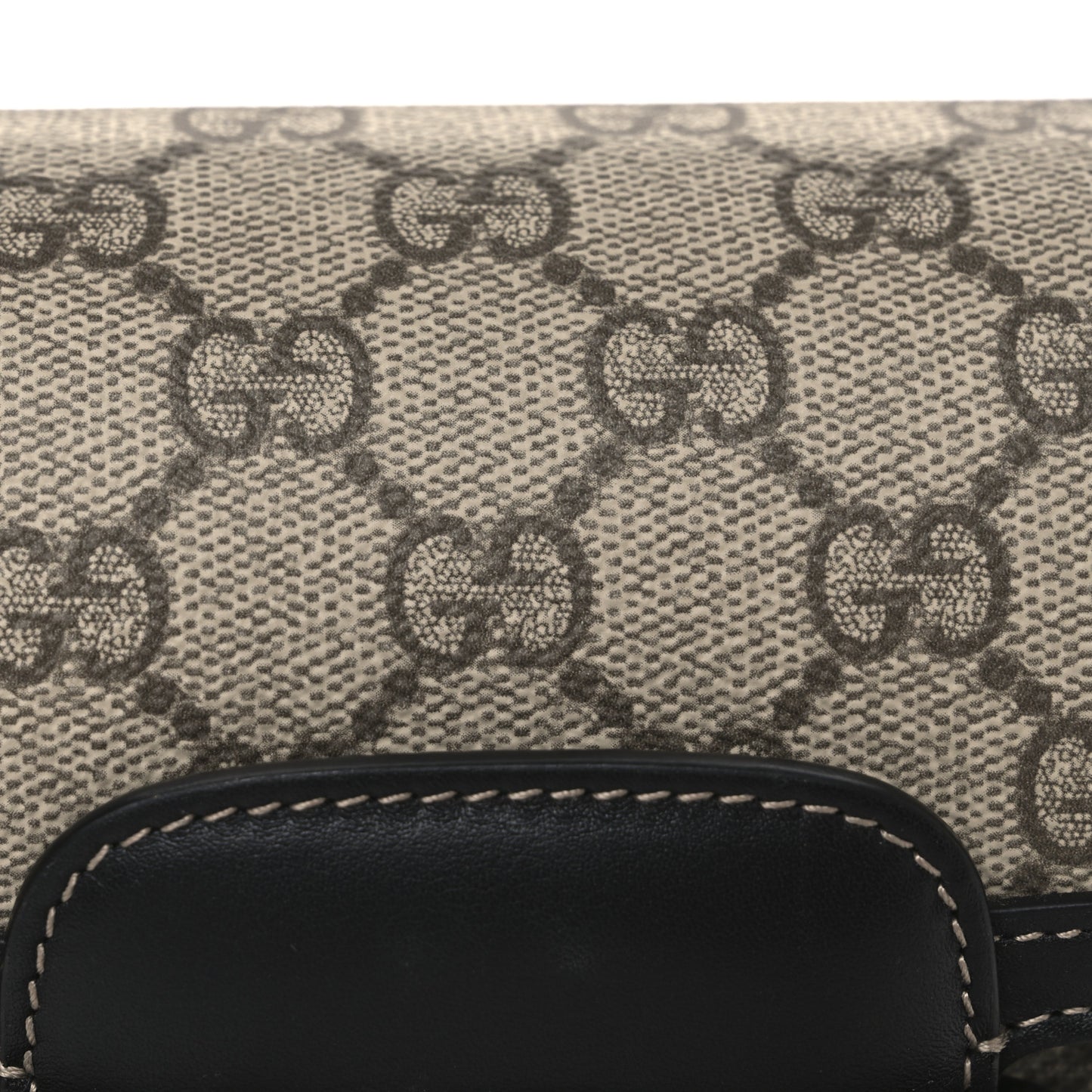 GG Supreme Monogram Horsebit 1955 Small Soft Top Handle Shoulder Bag Beige Black