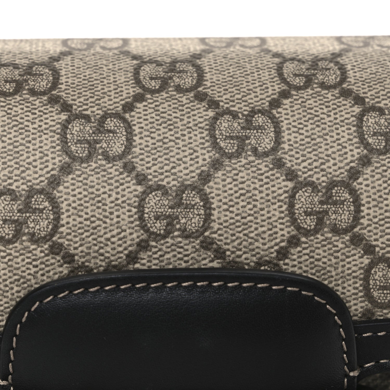 Gucci GG Supreme Monogram Horsebit 1955 Small Soft Top Handle Shoulder Bag Beige Black 8 of 12