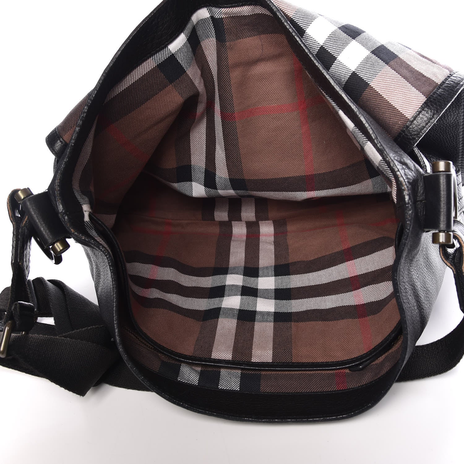 Burberry Grained Calfskin Messenger Black 5 of 16