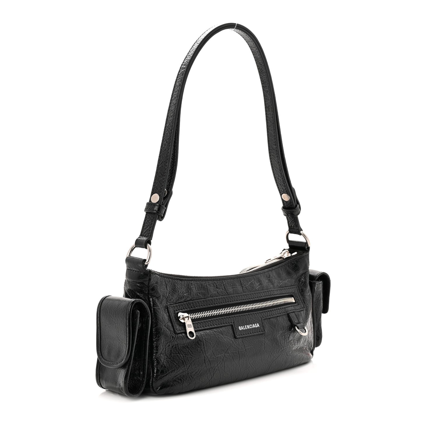 Agneau Arena Superbusy XS Sling Zip Shoulder Bag Black Black