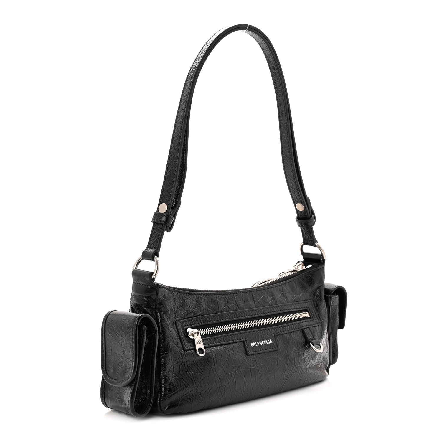 Balenciaga Agneau Arena Superbusy XS Sling Zip Shoulder Bag Black Black 3 of 10