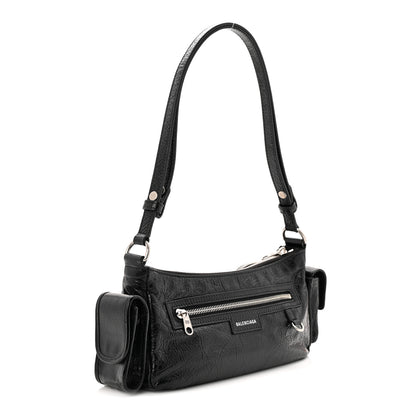 Balenciaga Agneau Arena Superbusy XS Sling Zip Shoulder Bag Black Black 3 of 10