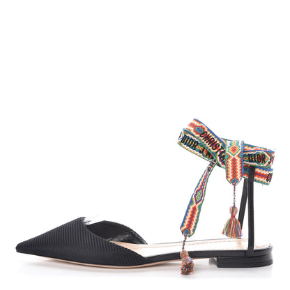 Christian Dior Fabric J'adior IT Flat 38 Black 1 of 8