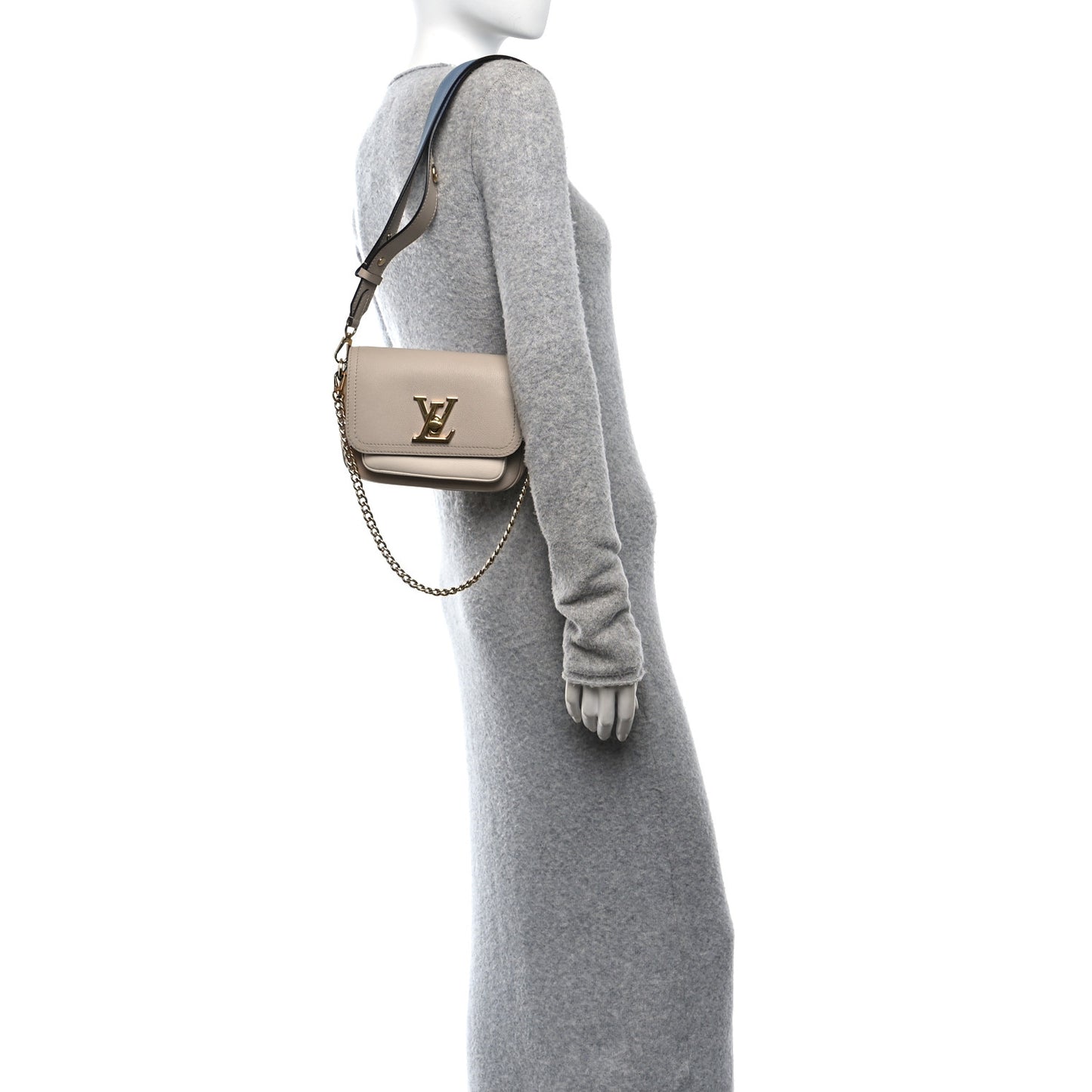 Grained Calfskin Lockme Tender Greige