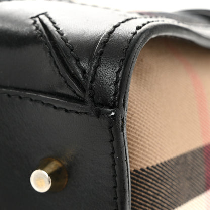 Burberry House Check Bridle Calfskin Medium Alchester Bowling Bag Black 9 of 13