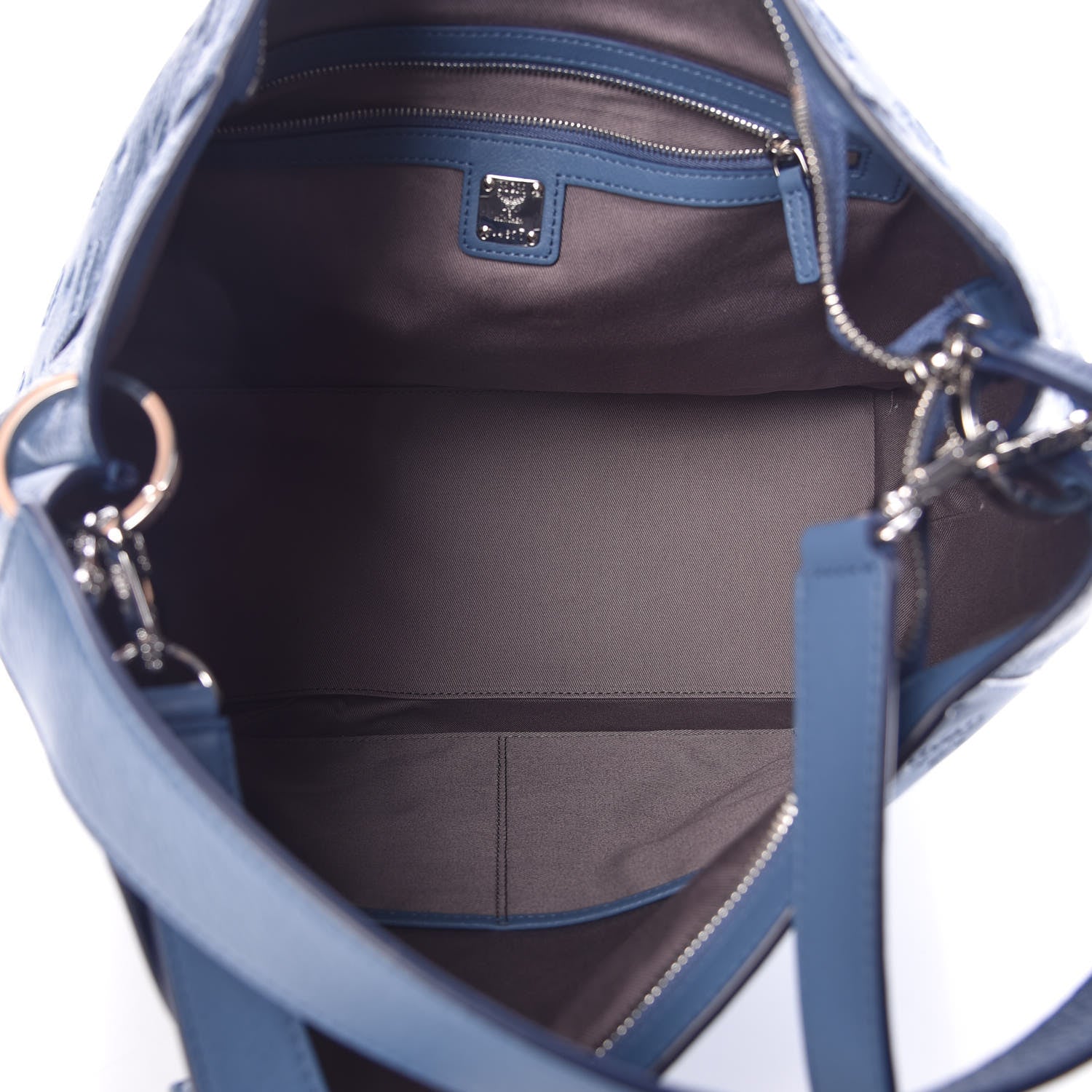 MCM Grained Calfskin Large Hobo Luft Blue 5 of 9