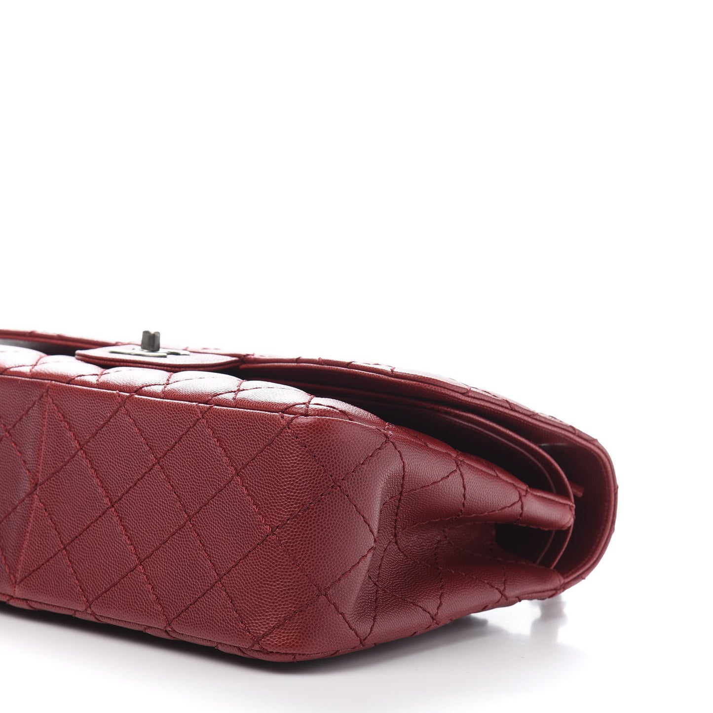 Caviar Quilted Jumbo Double Flap Red
