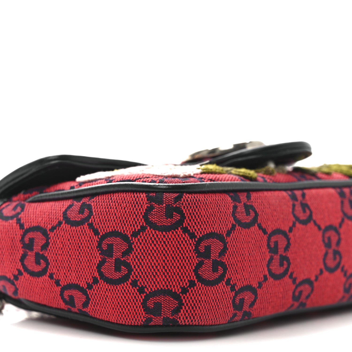 Gucci Monogram Multicolor Matelasse Diagonal Floral Embroidered Super Mini GG Marmont Shoulder Bag Red Blue Multicolor 9 of 10