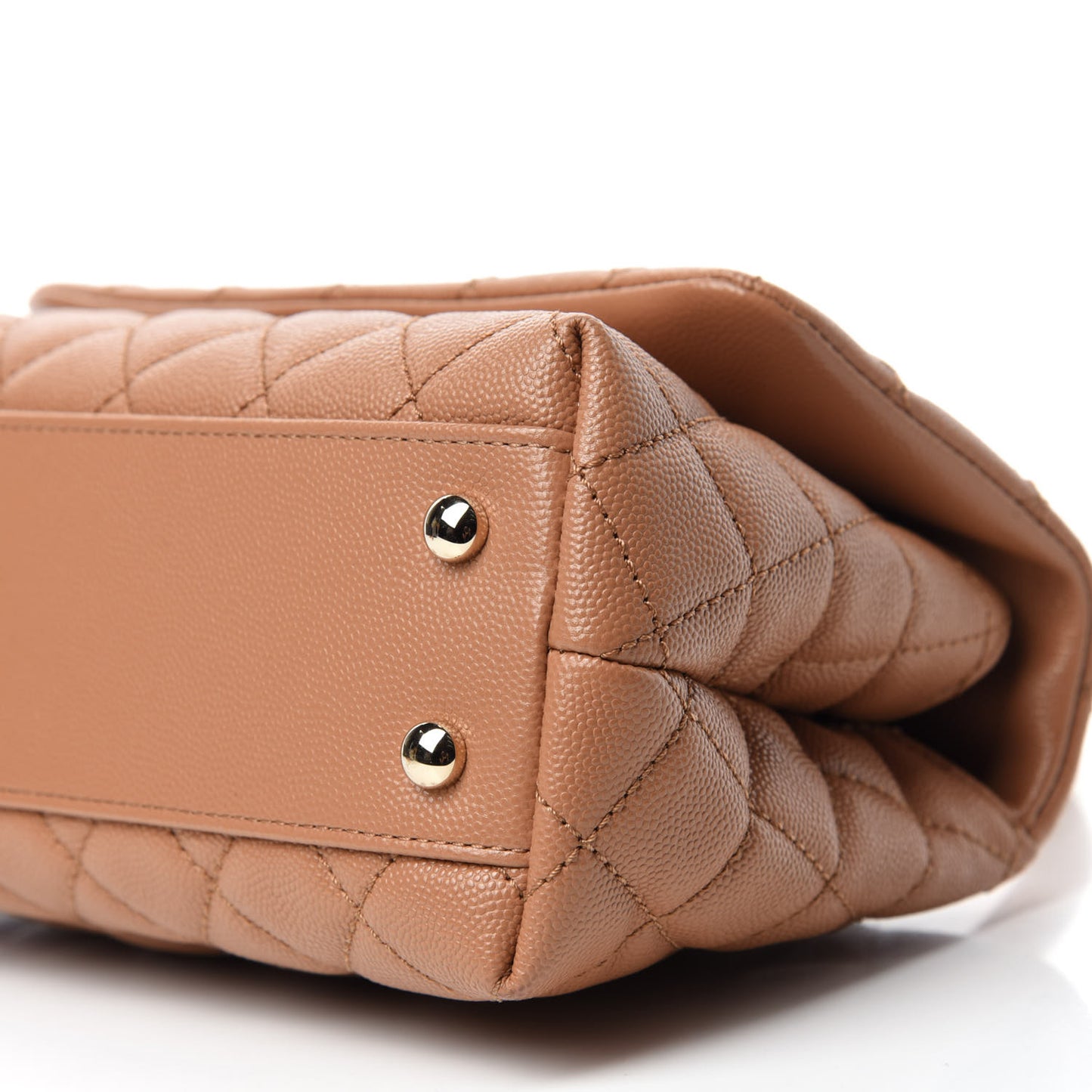 Caviar Quilted Lizard Embossed Mini Coco Handle Flap Brown