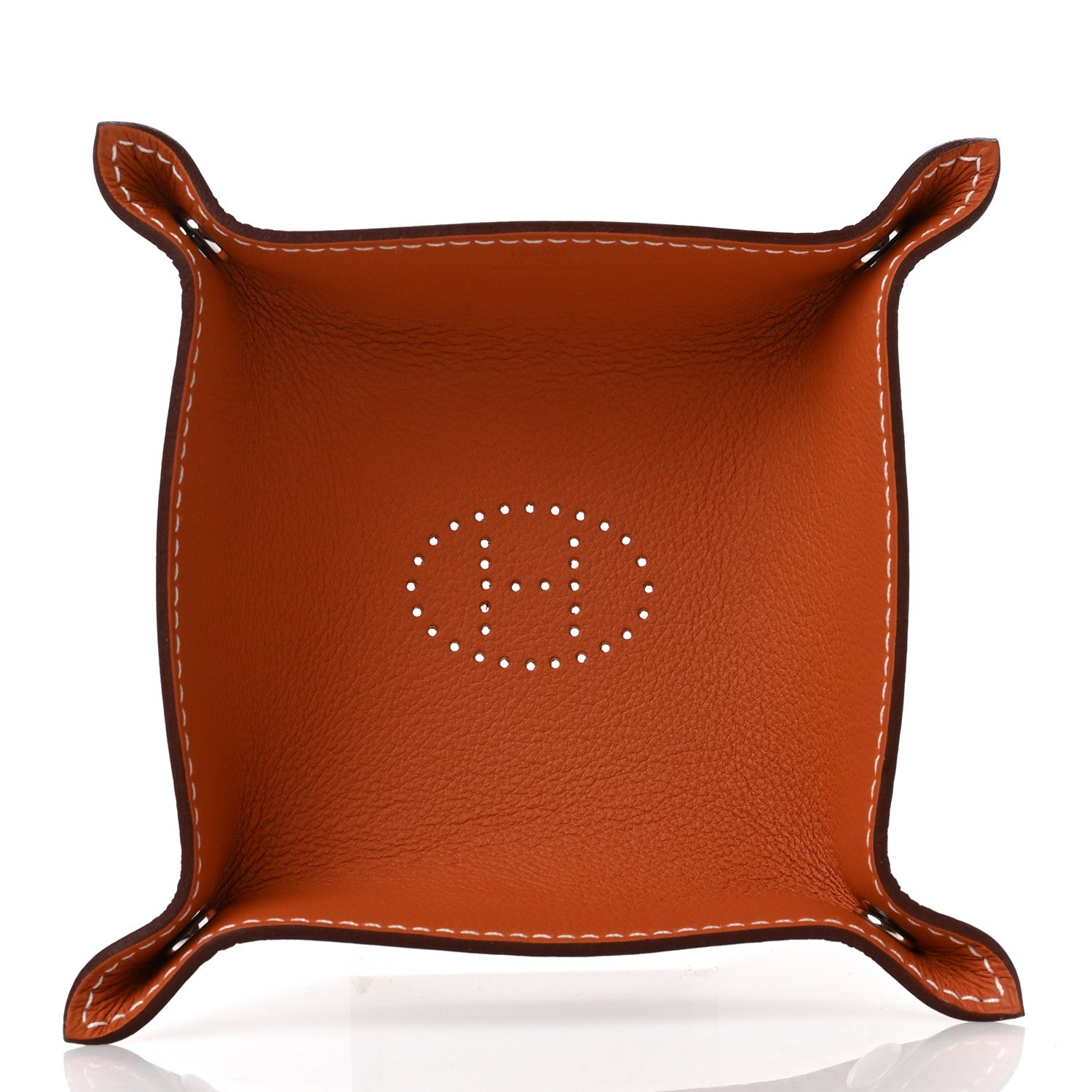 Hermes Taurillon Clemence Mises et Relances Change Tray Potiron Fauve 4 of 8