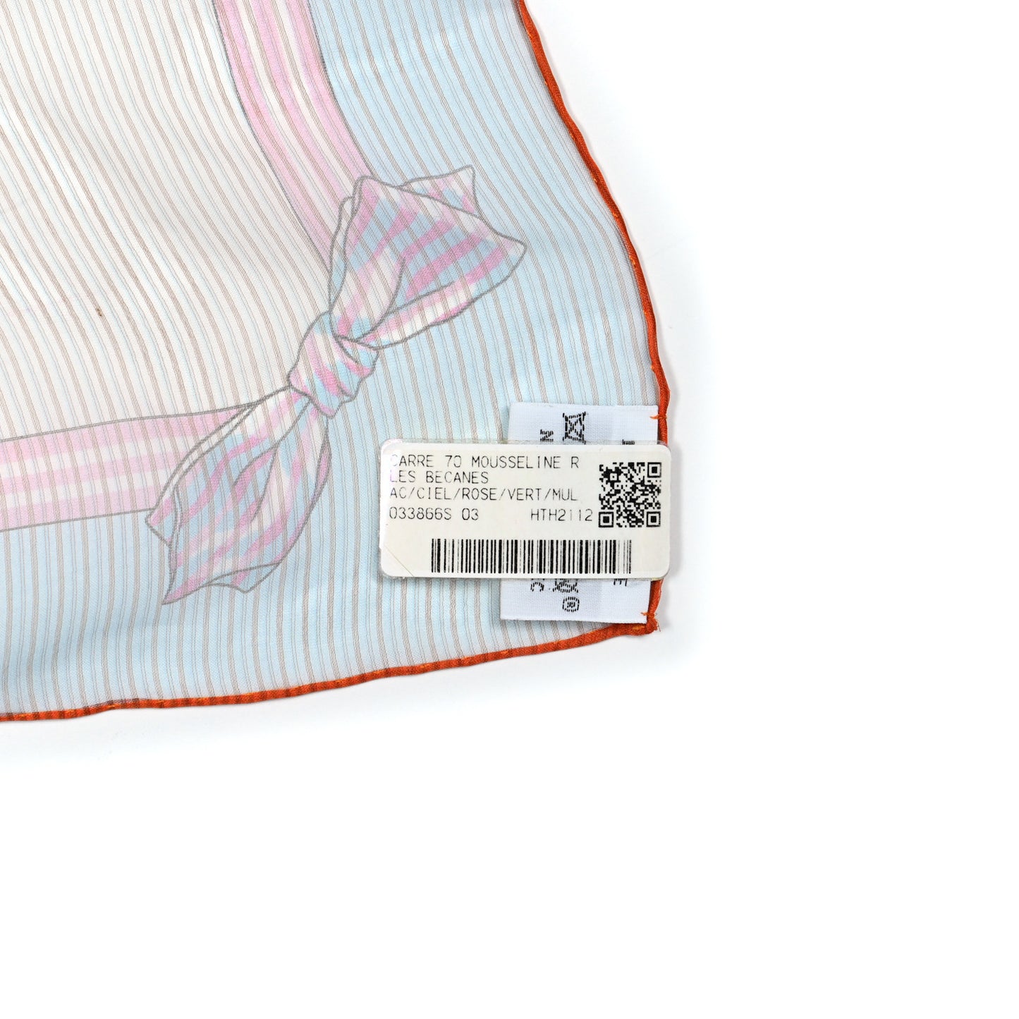 Silk Mousseline Les Becanes Scarf 70 Ciel Rose Vert Multicolor