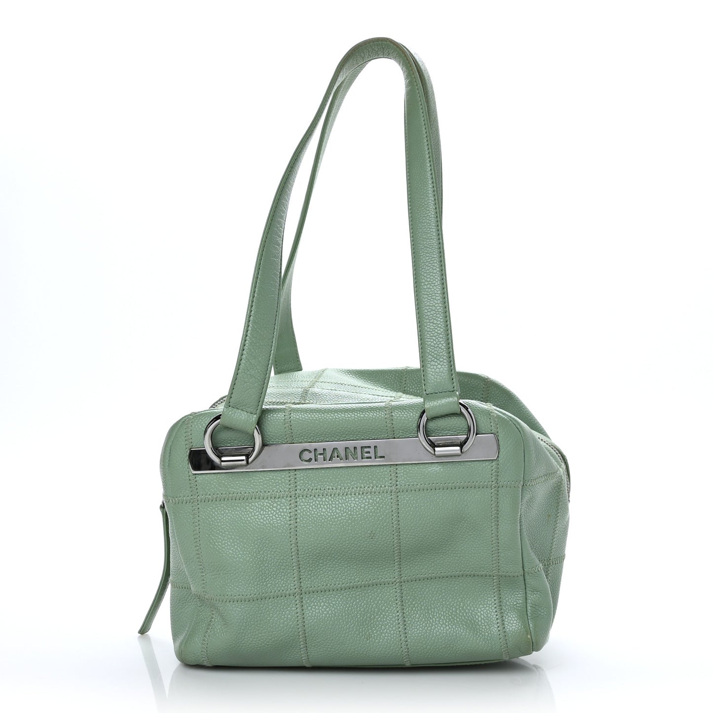 Caviar Square Stitched Bowler Light Green