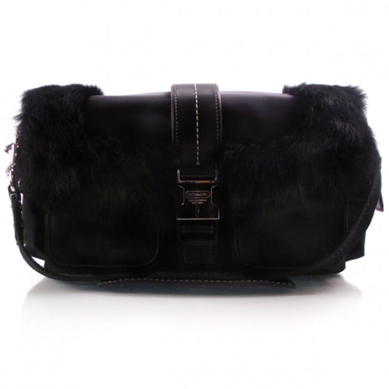FASHIONPHILE COACHSkiPocketFurTrimmedFlapBag3590 1 of 17