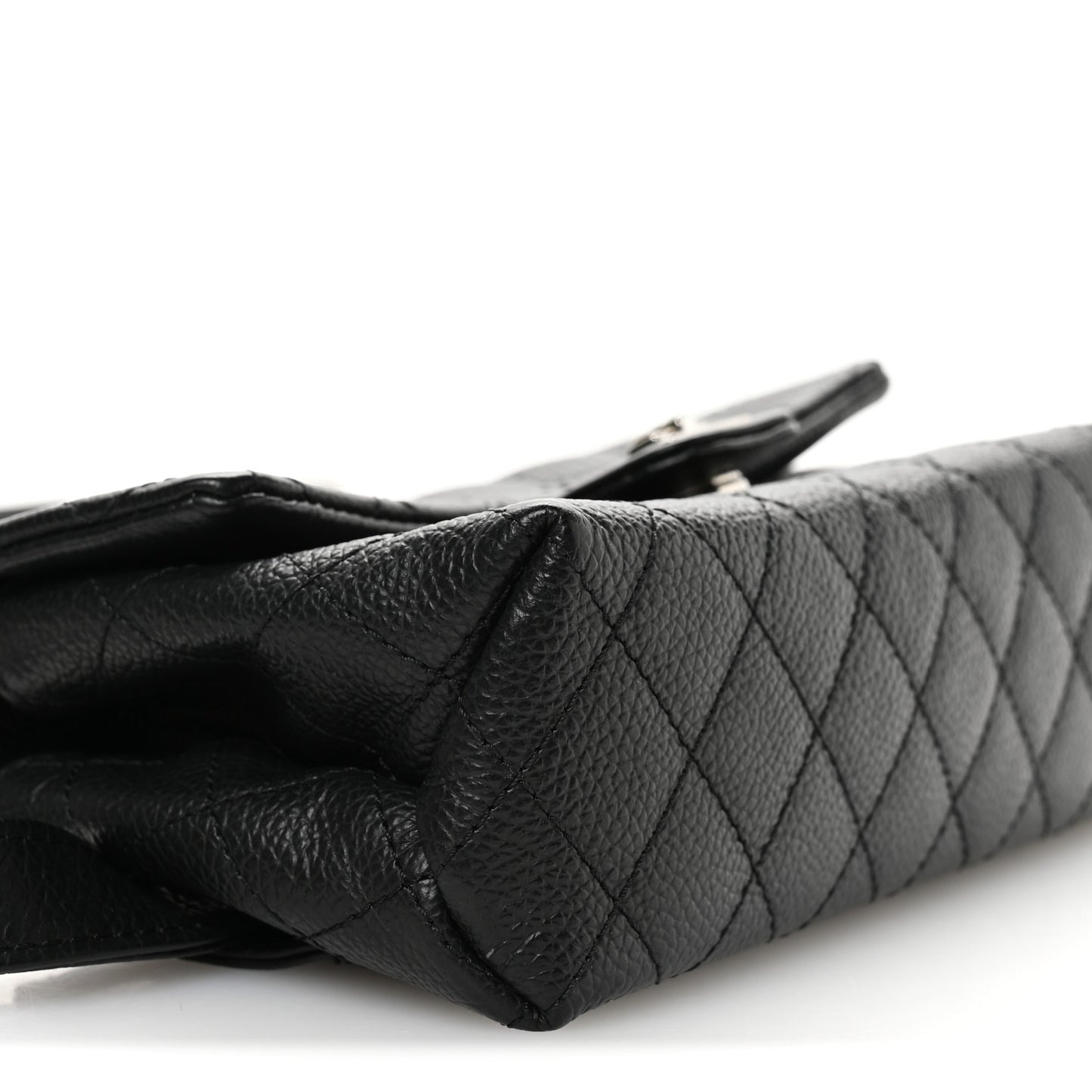 Grained Calfskin Quilted 2.55 Reissue Flap Belt Bag Clutch Black