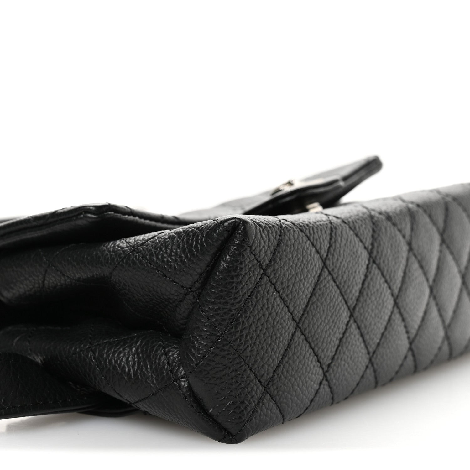 Chanel Grained Calfskin Quilted 2.55 Reissue Flap Belt Bag Clutch Black 10 of 12