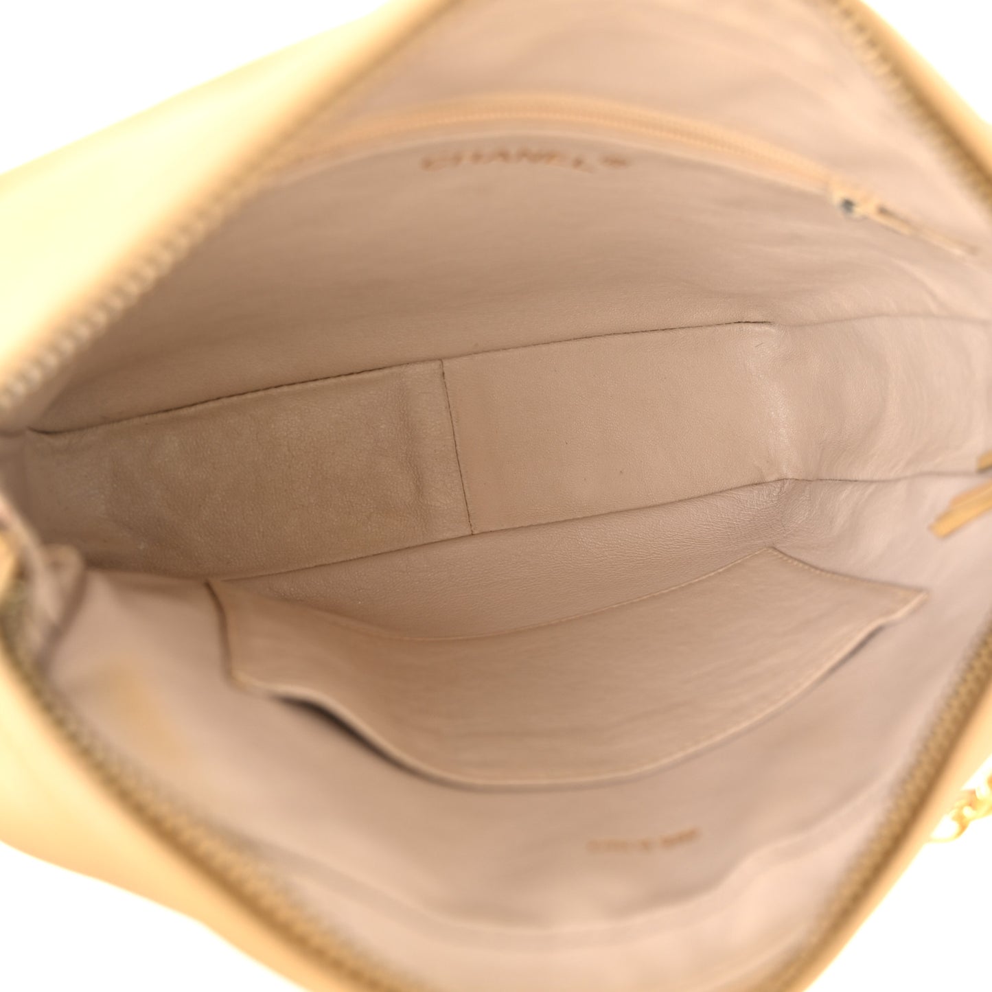 Lambskin Quilted Tassel Flap Camera Case Beige