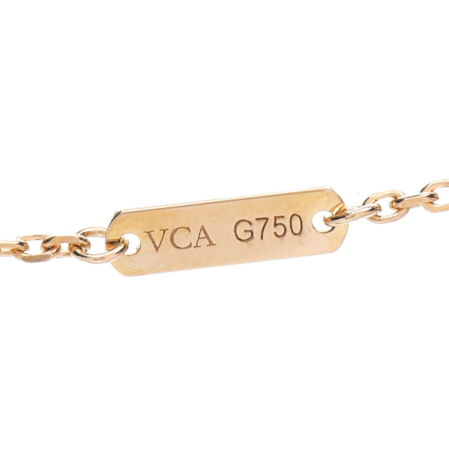 18K Yellow Gold Mother of Pearl Vintage Alhambra Pendant Necklace