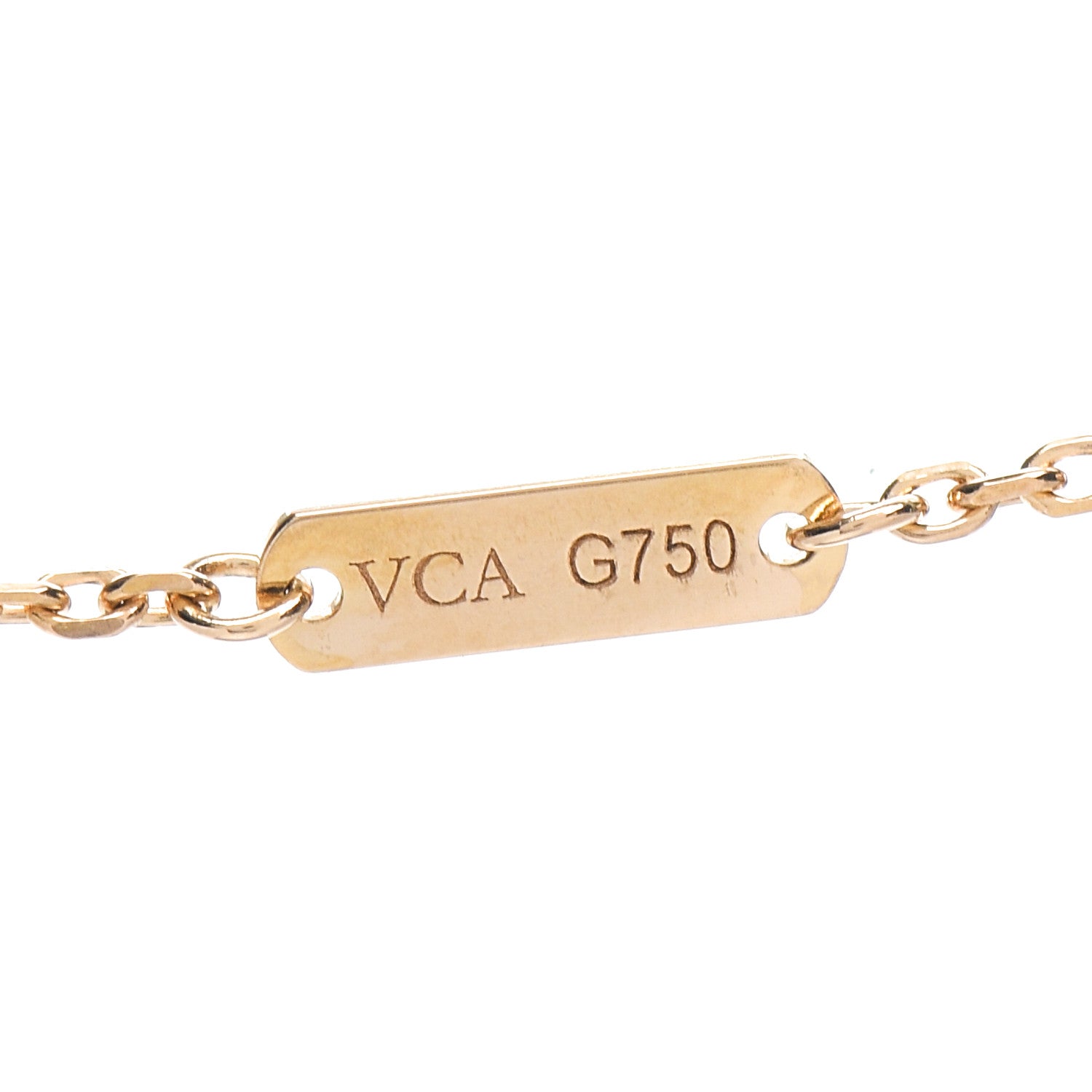 Van Cleef & Arpels 18K Yellow Gold Mother of Pearl Vintage Alhambra Pendant Necklace 4 of 5