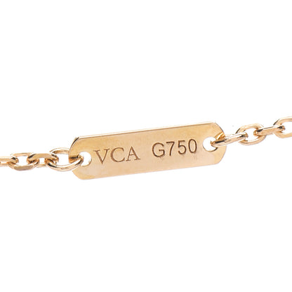 Van Cleef & Arpels 18K Yellow Gold Mother of Pearl Vintage Alhambra Pendant Necklace 4 of 5