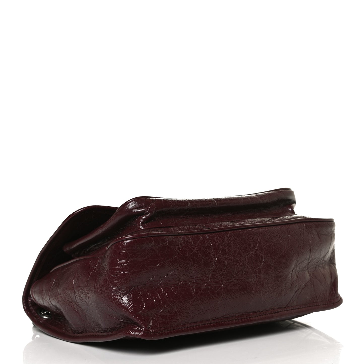 Crinkled Calfskin Matelasse Monogram Medium Niki Chain Satchel Burgundy