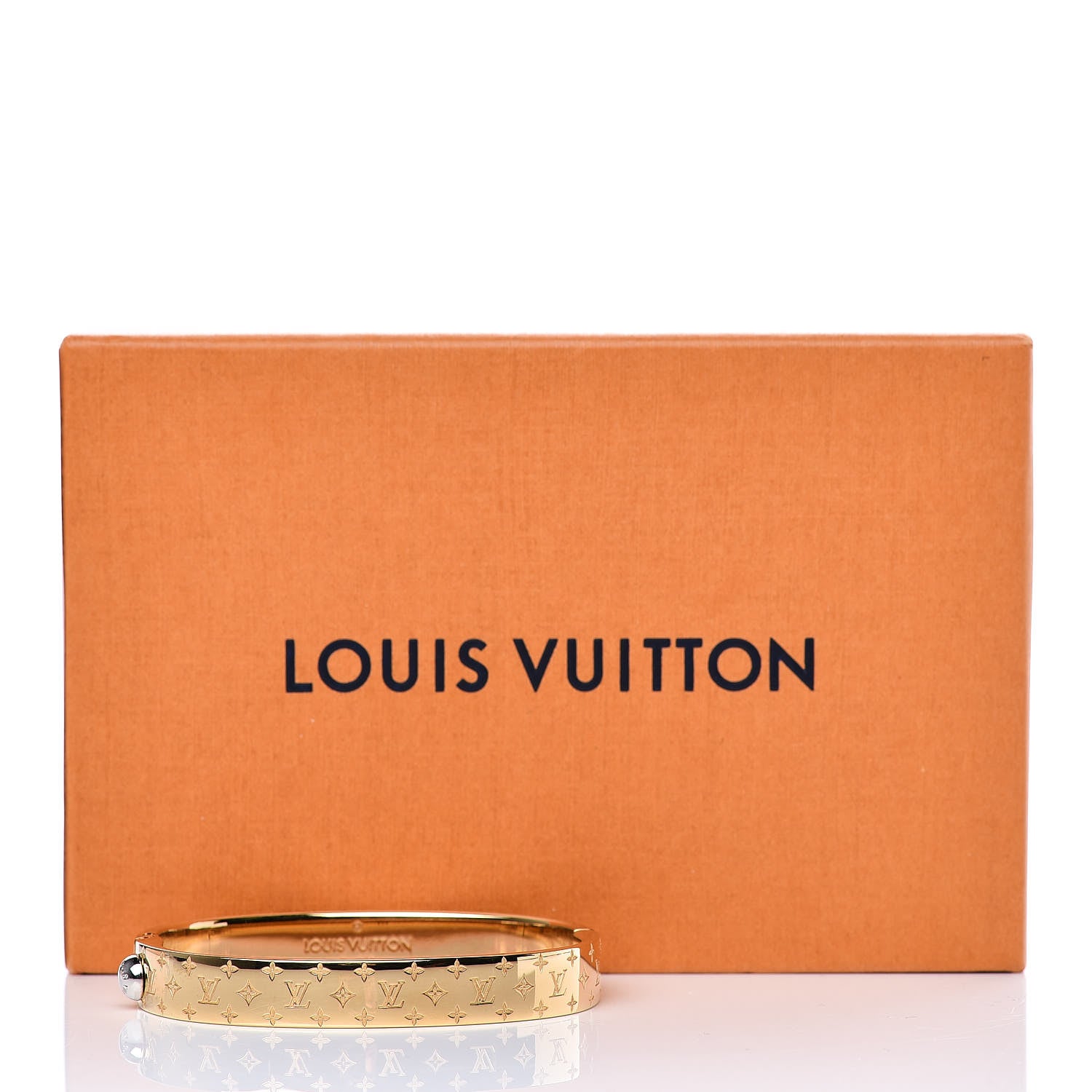 Louis Vuitton Brass Monogram Nanogram Cuff M Gold 7 of 7