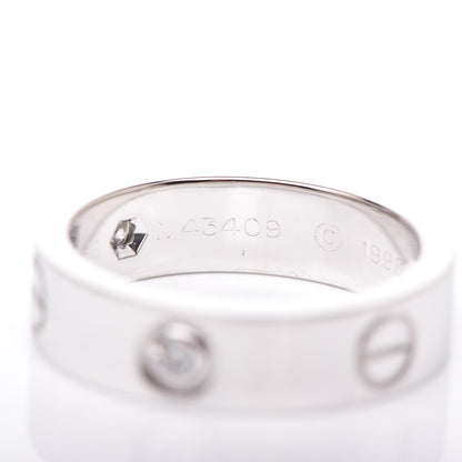 Cartier 18K White Gold 3 Diamond 5.5mm LOVE Ring 56 7.75 6 of 8