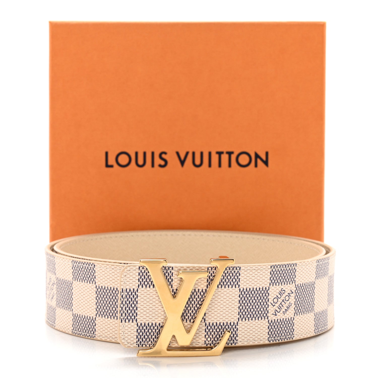Louis Vuitton Damier Azur LV Initiales Belt 80 32 7 of 7