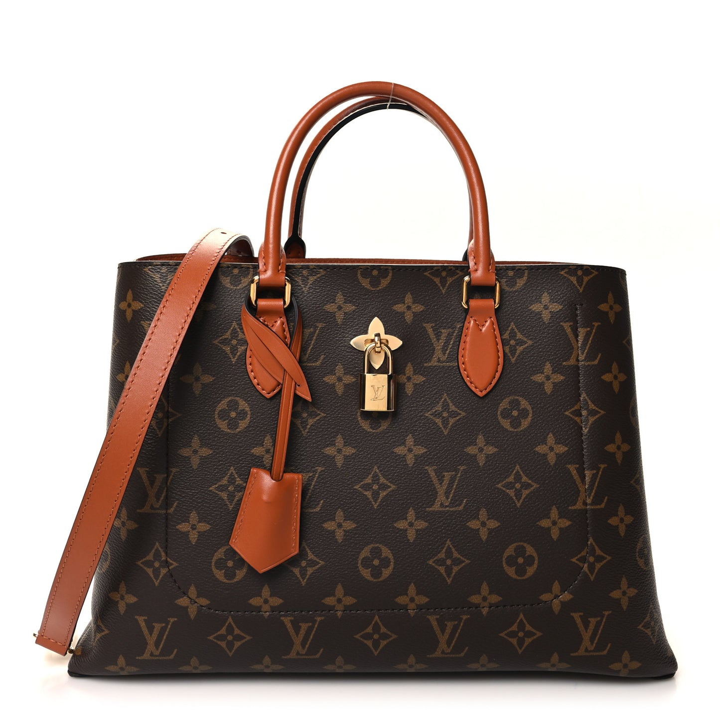 Monogram Flower Tote Caramel