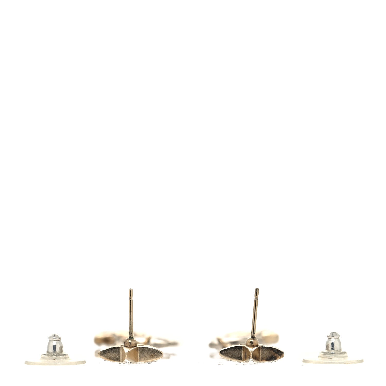 Chanel Crystal CC Star Moon Dangle Earrings Silver Gold 3 of 4