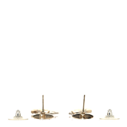 Chanel Crystal CC Star Moon Dangle Earrings Silver Gold 3 of 4