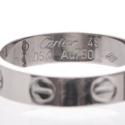 Cartier 18K White Gold 3.5mm LOVE Wedding Band Ring 48 4.5 4 of 5