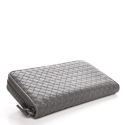Bottega Veneta Nappa Intrecciato Zip Around Wallet Grey 4 of 9