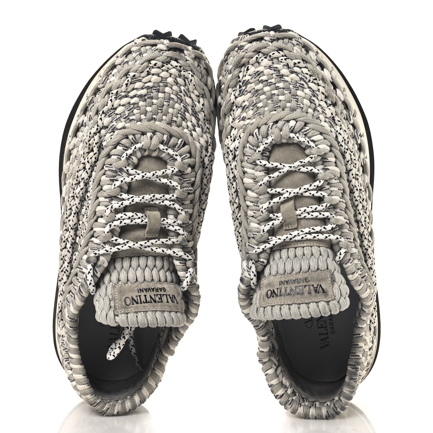 Valentino Garavani Fabric Crochet Mens Low Top Sneakers 44 Pastel Grey 2 of 12