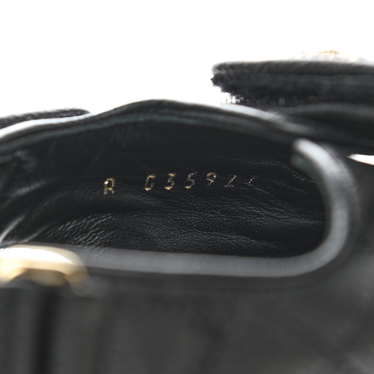 Grained Calfskin Velcro Dad Sandals 37 Black