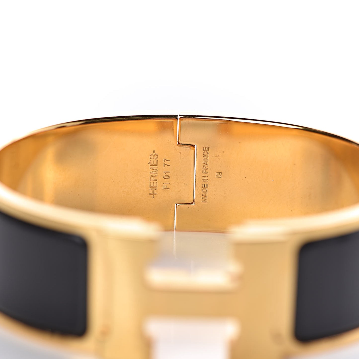 Enamel Wide Clic Clac H Bracelet GM Black