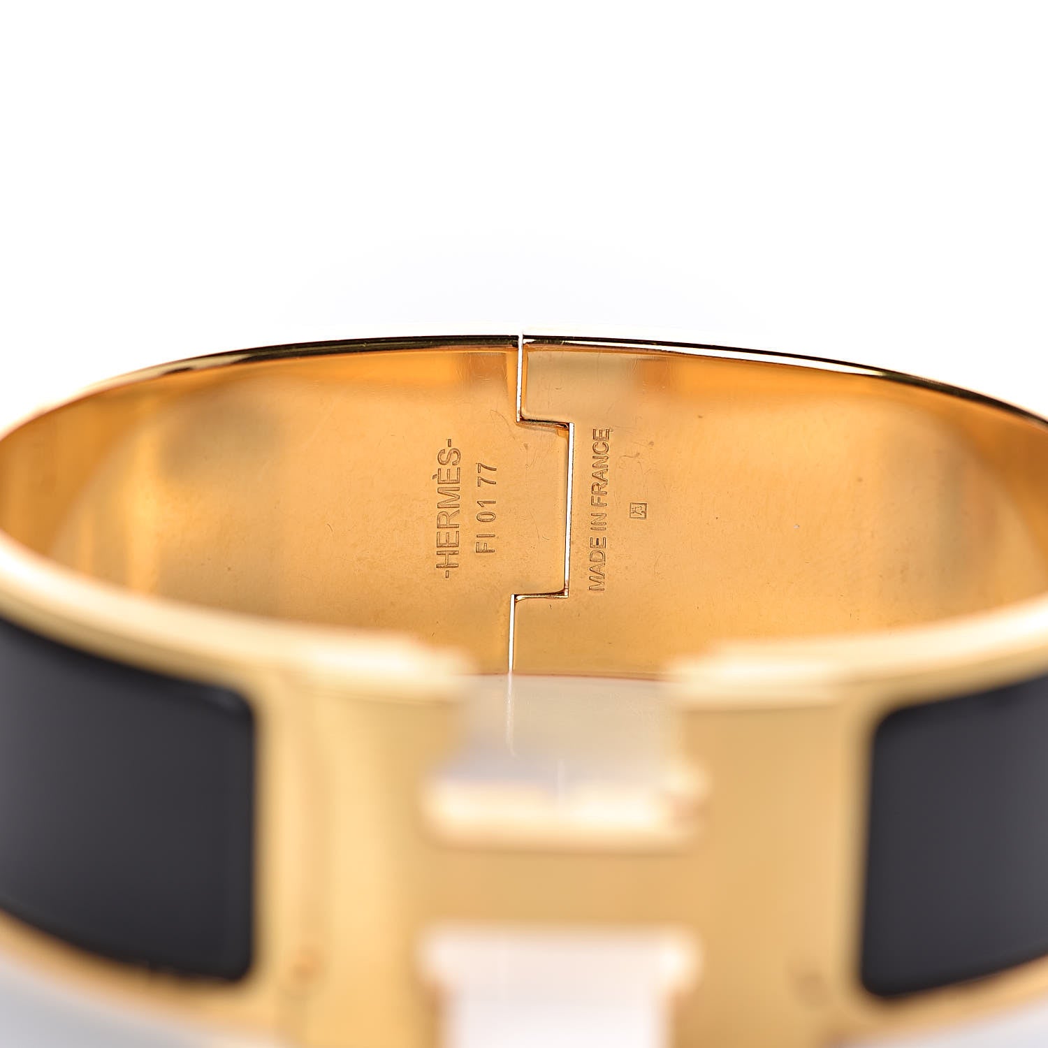 Hermes Enamel Wide Clic Clac H Bracelet GM Black 4 of 5