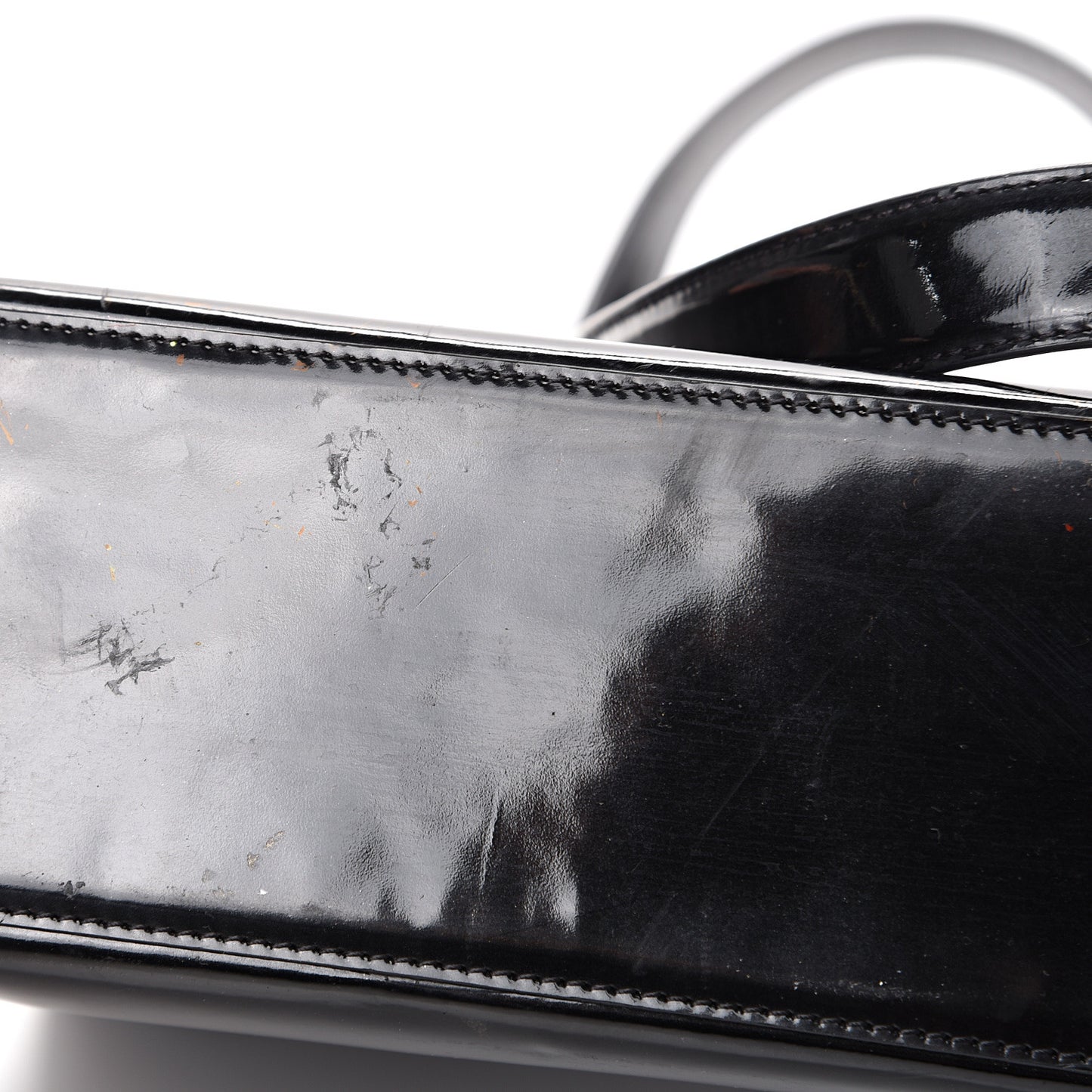 Patent Logo Shoulder Bag Black
