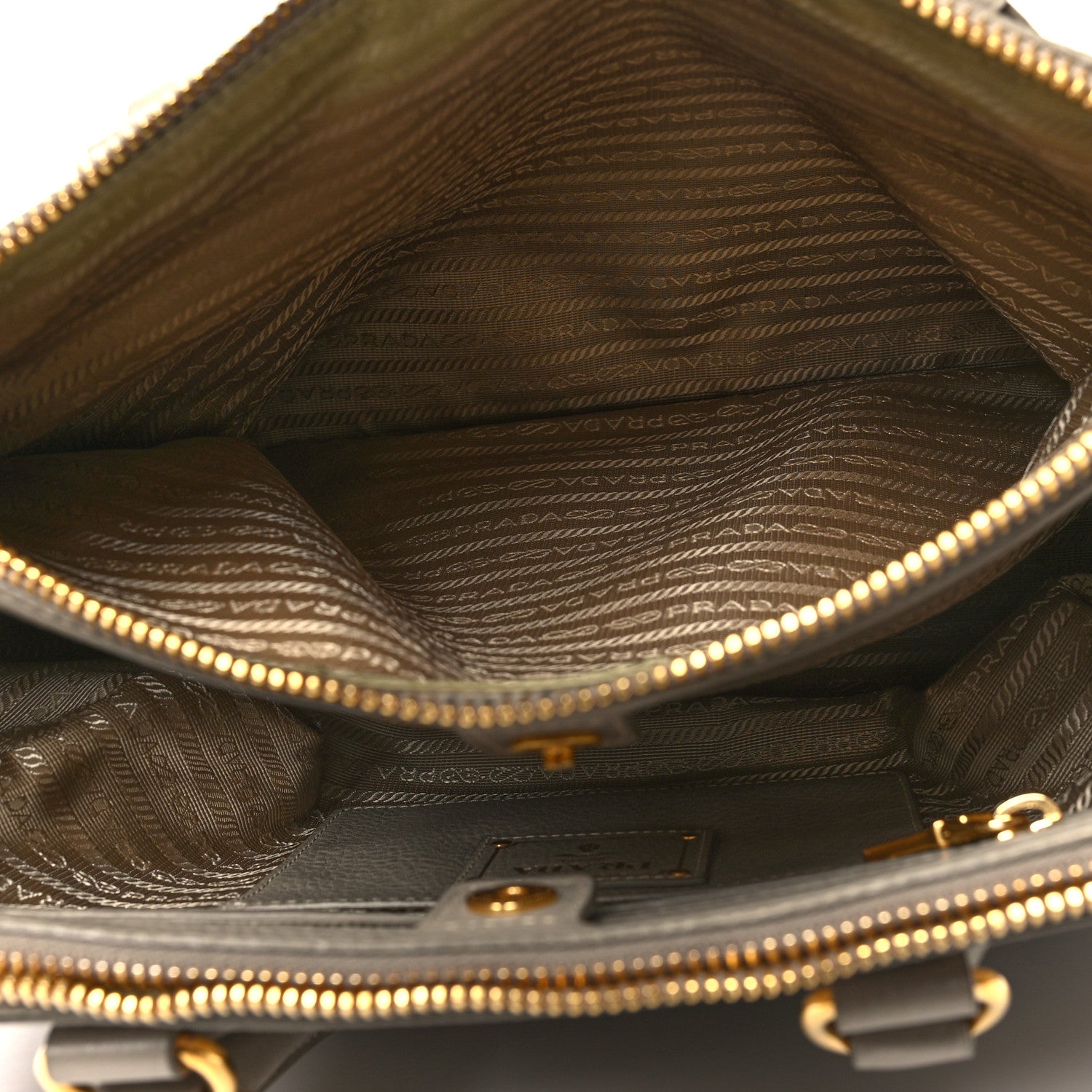 Prada Vitello Daino Large Double Zip Tote Pomice 6 of 16