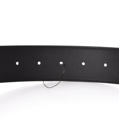 Gucci GG Supreme Monogram Selleria Calfskin Interlocking G 40mm Belt 100 40 Black Grey 6 of 6