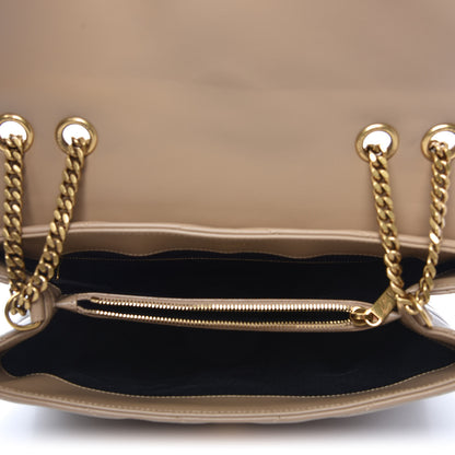 Saint Laurent Calfskin Y Quilted Monogram Medium Loulou Chain Satchel Dark Latte 5 of 11
