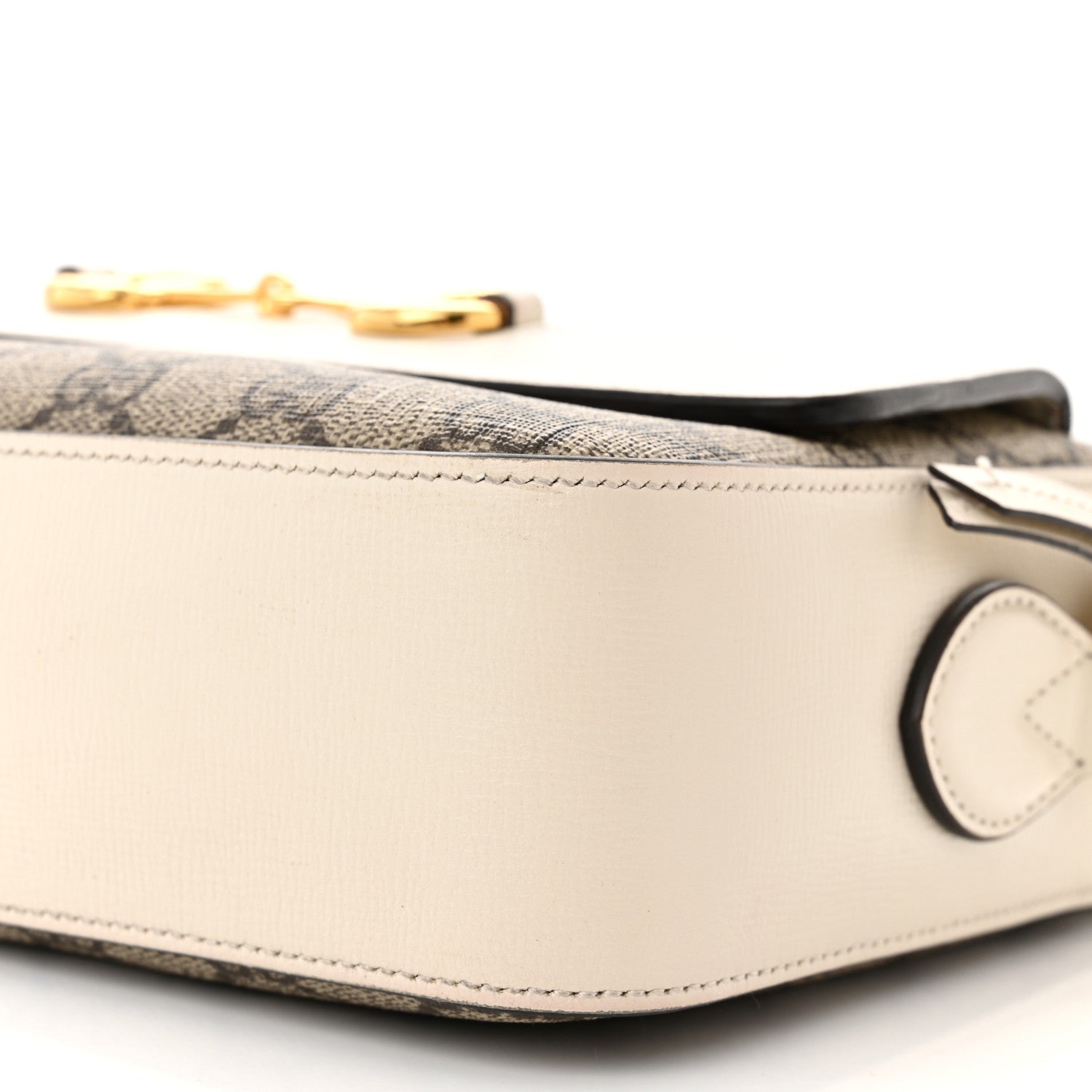 Gucci GG Supreme Monogram Small Horsebit 1955 Shoulder Bag Beige Mystic White 10 of 12