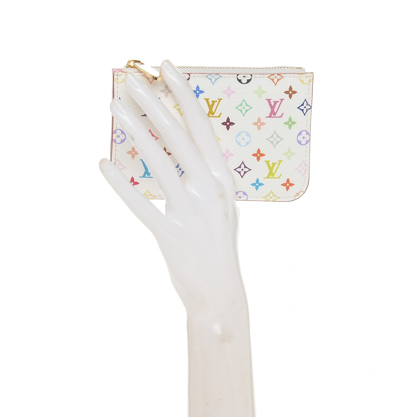 Monogram Multicolor Key Pouch White Litchi