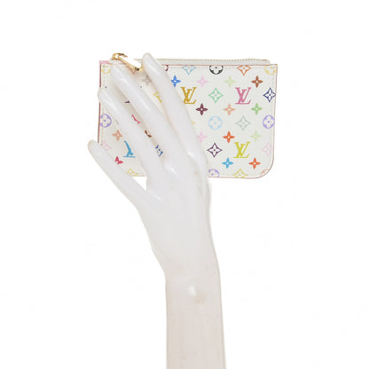Louis Vuitton Monogram Multicolor Key Pouch White Litchi 2 of 6