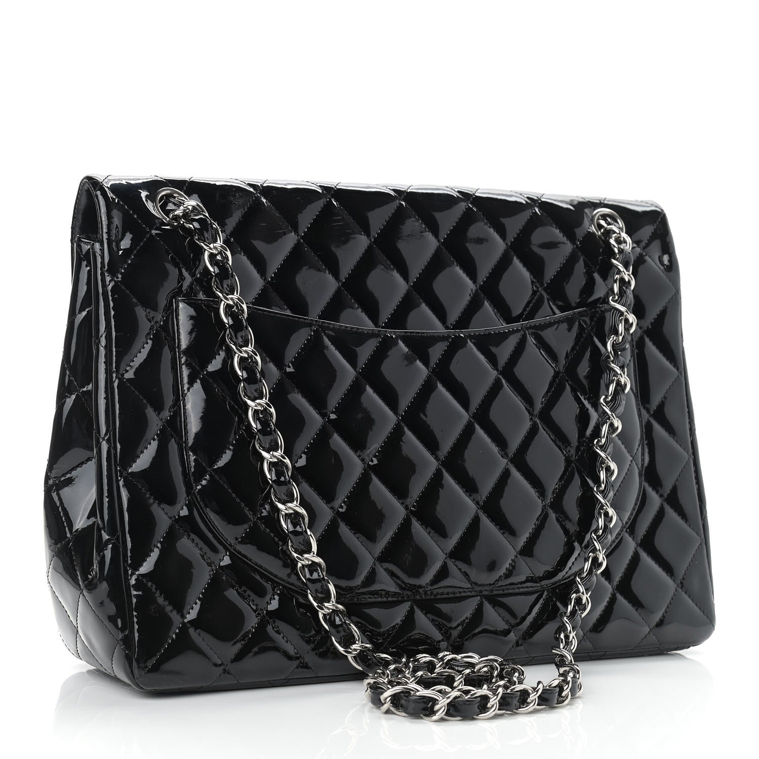 Chanel Patent Quilted Maxi Single Flap Black 3 of 11