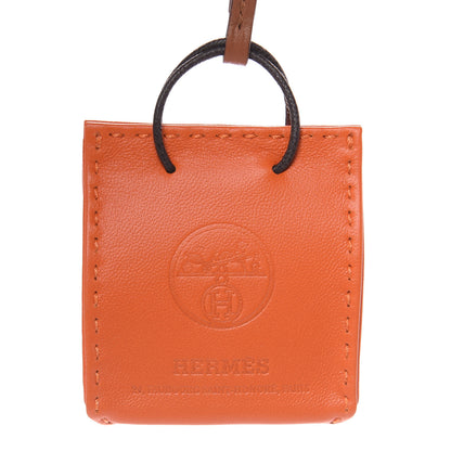 Hermes Milo Lambskin Swift Shopping Bag Charm Feu Gold 3 of 4