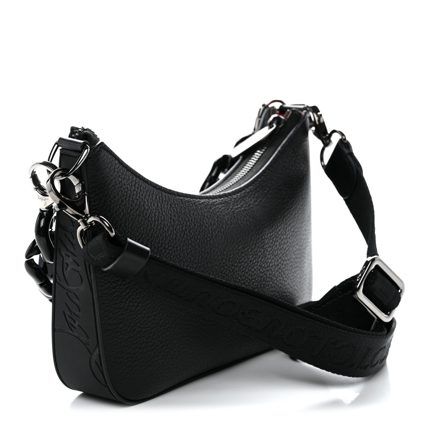 Christian Louboutin Calfskin Mini Loubila Chain Shoulder Bag Black