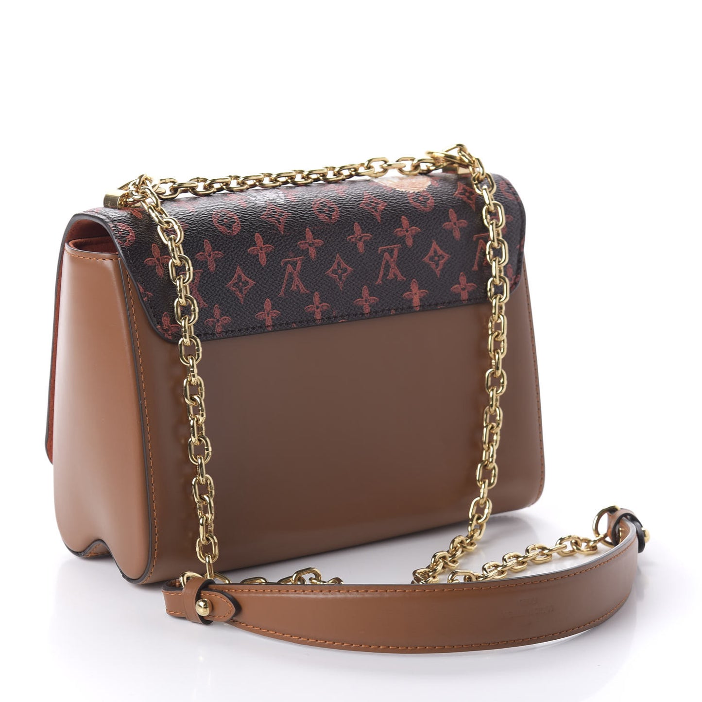 Calfskin Catogram Twist Shoulder Bag MM Marron